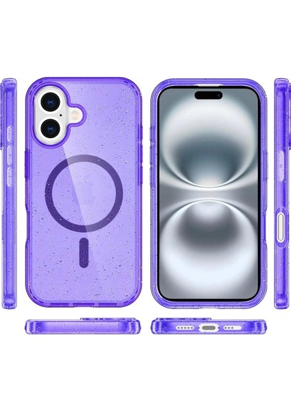 iPhone 16 Plus Kılıf Glow Magsafe Kapak - Mor modelleri