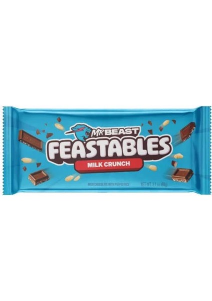 Feastables Milk Crunch 60 G – Pirinç Patlaklı Sütlü Çikolata Bar (Ithal)