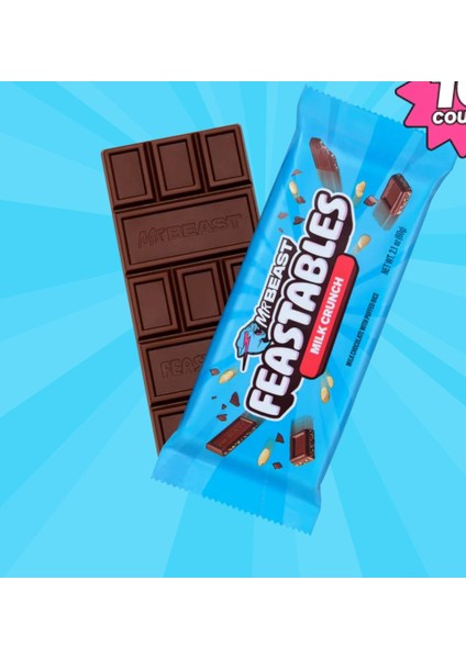 Feastables Milk Crunch 60 G – Pirinç Patlaklı Sütlü Çikolata Bar (Ithal) fiyatları