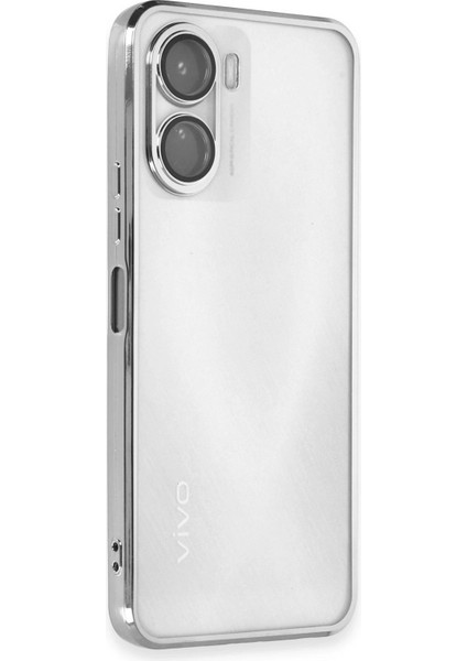 Vivo Y16 Kılıf Razer Lensli Silikon - Gümüş Arbkd