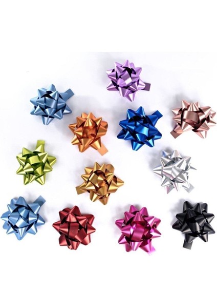 Karışık Renkli Fiyonk Süsleri, 100'LÜ, Hediye Paketleri Için Şık Dekorasyon