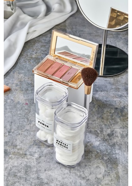 2'li Akrilik Makyaj Pamuğu ve Pamuk, 250ML, Beyaz, Temizlik Seti fiyatları