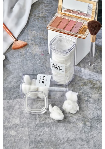 2'li Akrilik Makyaj Pamuğu ve Pamuk, 250ML, Beyaz, Temizlik Seti modelleri