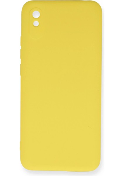 Xiaomi Redmi 9A Kılıf Nano Içi Kadife Silikon - Sarı Arbkd