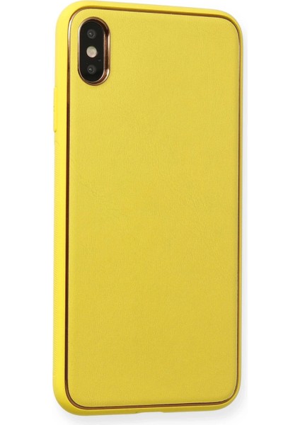 Iphone Xs Max Kılıf Coco Deri Silikon Kapak - Sarı Arbkd modelleri