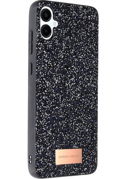 Onegif Samsung Galaxy A06 Bright Simli Kapak - Siyah Arbkd