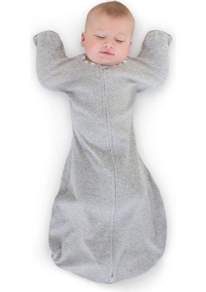 %100 Organik Pamuk Yumuşacık Dokulu Bebek Kundak - Eldiven Manşetli Fermuarlı Uyku Tulumu