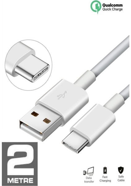 Htc U Ultra Uyumlu Hızlı Şarj ve Data Kablosu 2.1 Amper 2 Metre fiyatları