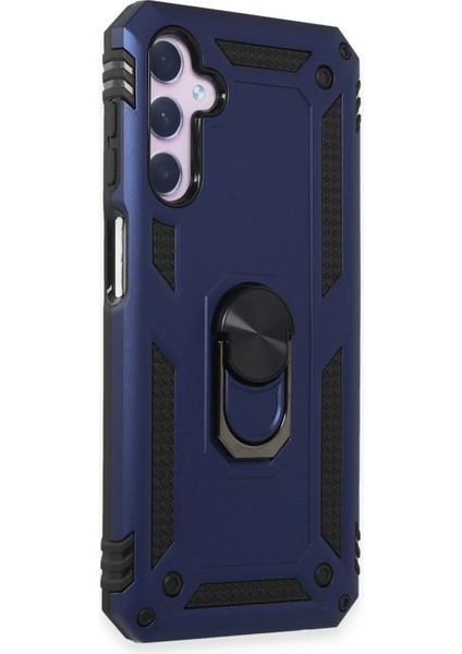 Samsung Galaxy A14 4g Kılıf Sofya Yüzüklü Silikon Kapak - Lacivert Arbkd