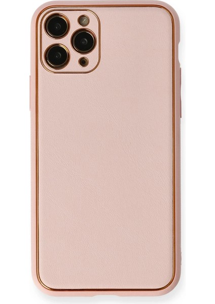 Iphone 11 Pro Kılıf Coco Deri Silikon Kapak - Pembe Arbkd
