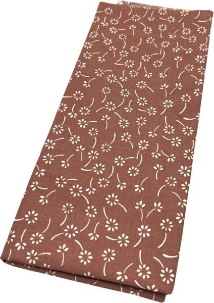 120X50 cm Pamuklu Astarlık Kumaş Taba Çıtır Çiçek Desen