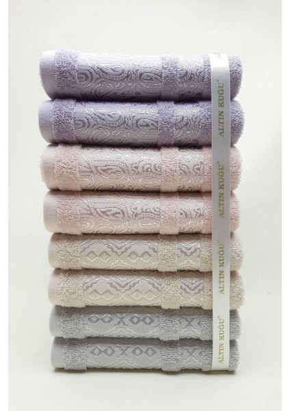 Renkli El Yüz Havlusu Seti, 8'li, Yumuşak ve Kaliteli Kumaş, Şık Tasarım