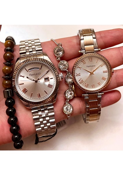 Çelik Kordon Takvimli Sevgili Çift Saat Seti Bileklik Hediyeli indirimleri