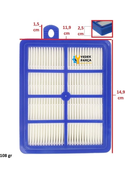 Electrolux Uyumlu ESPC74SWT Silent Performer Süpürge Hepa Filtre modelleri