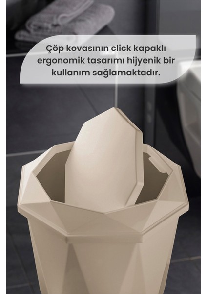 Kahverengi 5 Parça Banyo Seti, Dekoratif Fırçalık, Sabunluk, Çöp Kovası, Fırça Seti fiyatları