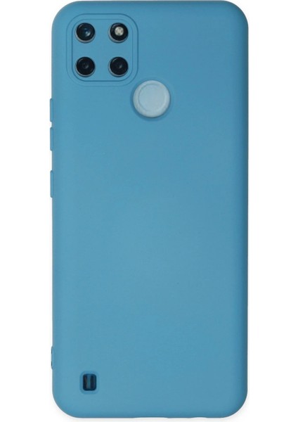 Realme C25Y Kılıf Nano Içi Kadife Silikon - Mavi Arbkd