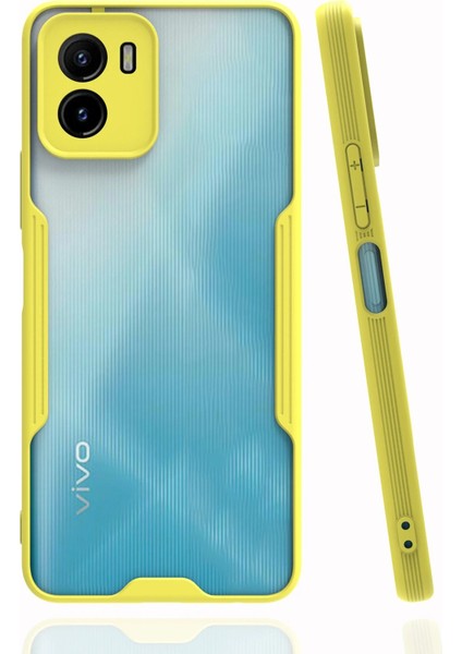 Vivo Y15S Kılıf Platin Silikon - Sarı Arbkd