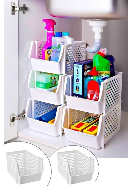 2 Katlı Ayrılabilir Banyo Mutfak Rafı, Şık ve Pratik Organizasyon Aracı