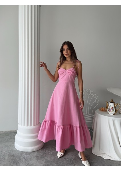 Göğüs Drapeli Kloş Prenses Elbise