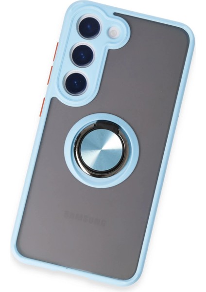 Samsung Galaxy S23 Kılıf Montreal Yüzüklü Silikon Kapak - Buz Mavi Arbkd modelleri