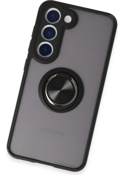 Samsung Galaxy S23 Kılıf Montreal Yüzüklü Silikon Kapak - Siyah Arbkd modelleri