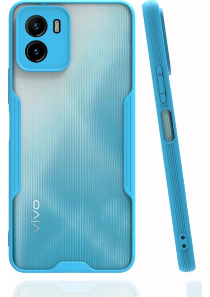 Vivo Y15S Kılıf Platin Silikon - Mavi Arbkd