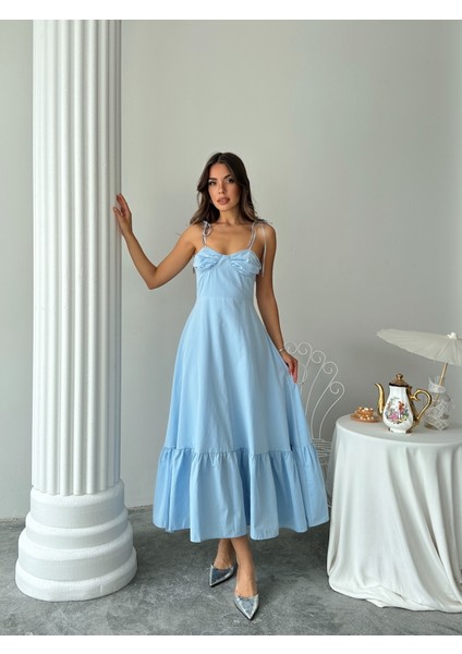 Göğüs Drapeli Kloş Prenses Elbise