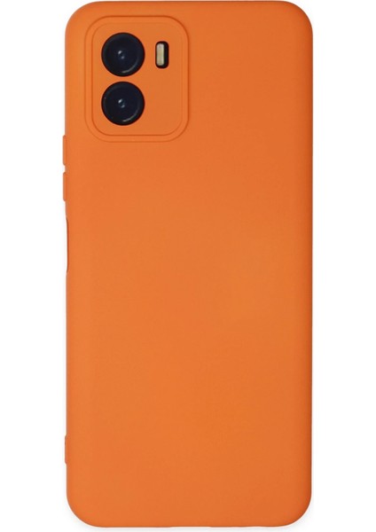 Vivo Y15S Kılıf Nano Içi Kadife Silikon - Turuncu Arbkd