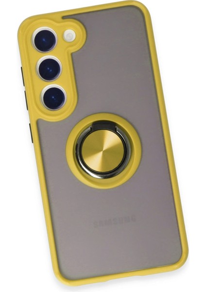 Samsung Galaxy S23 Kılıf Montreal Yüzüklü Silikon Kapak - Sarı Arbkd fırsatları