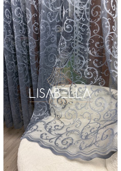 Antrasit Gri Fevkalade 1x2 Pile Dikişli Örme Tül Perde