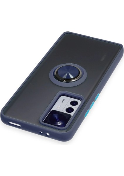 Xiaomi Mi 12T Pro Kılıf Montreal Yüzüklü Silikon Kapak - Lacivert Arbkd fırsatları