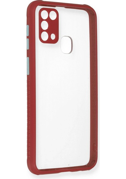 Samsung Galaxy M31 Kılıf Miami Şeffaf Silikon - Fuşya Arbkd