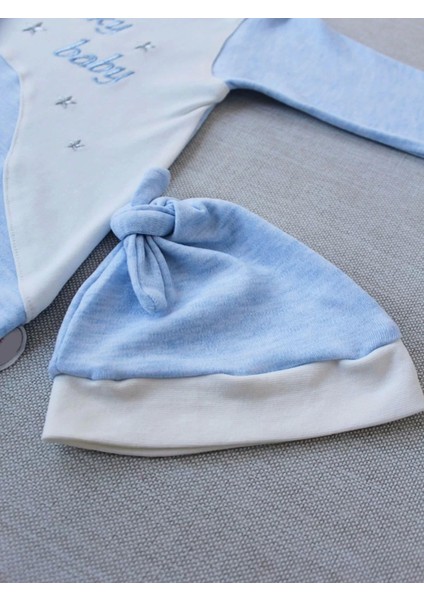 0-3 3-6 Ay Lucky Baby Nakışlı Es Çizgi Boy Şapkalı Erkek Bebek Tulumu Mavi fırsatları