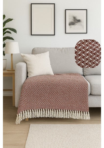 Ilmeki Armürlü Yatak Örtüsü / Pike / Koltuk Örtüsü – Düğüm Saçaklı – Yıkanmış Dokulu – 200X210 cm fiyatları