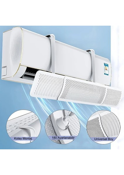Split Klima Çarpma Önleyici Hava Kalkanı Ayarlanabilir Delikli Klima Siperliği Aparatı indirimleri