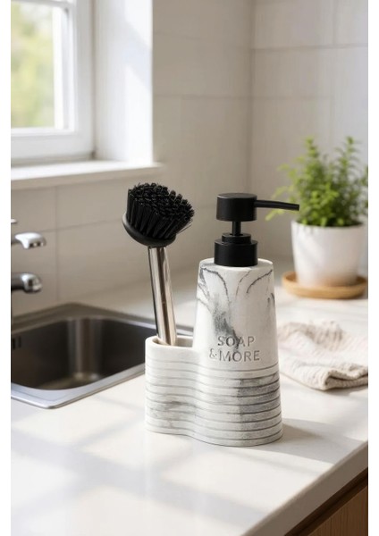 Beyaz Mermer Görünümlü Tezgah Üstü Sıvı Sabunluk fiyatları