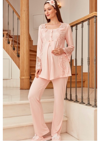 By Mecit 5015 Pudra Lohusa Pijama Takımı