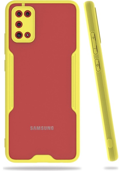 Samsung Galaxy A02S Kılıf Platin Silikon - Sarı Arbkd