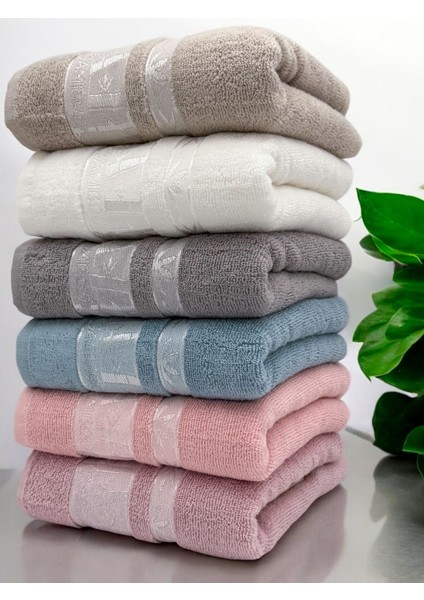 6'lı Renkli Bambu El ve Yüz Havlu Seti 50X90 cm