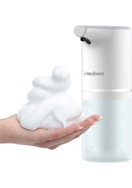 Şarjlı Sensörlü Beyaz Sabunluk, Hijyenik ve Şık Kullanım Sağlar.