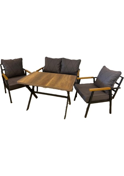 Simhouse Metal Çay Seti 2+1+1 Bahçe Balkon Teras Takımı