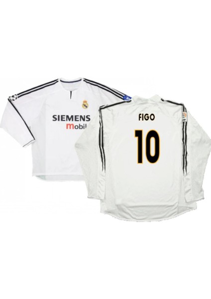 Realmadrid Simens 2003/04 Iç Saha Figo Yetişkin Forması Beyaz Uzun Kol