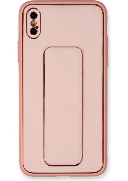 Iphone Xs Max Kılıf Coco Deri Standlı Kapak - Pembe Arbkd
