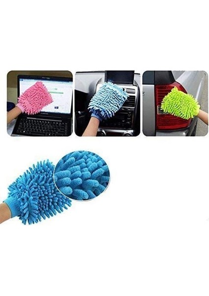 Mikrofiber Araç Yıkama Eldiveni Çizmez Oto Motorsiklet Bakım Süngeri Araba Temizleme Bezi Mop Havlu