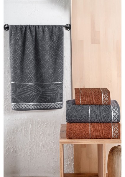 Dört Parça Pamuk Banyo Havlu Takımı, Gri Renkli, Yumuşak ve Dayanıklı Kullanım Keyfi modelleri