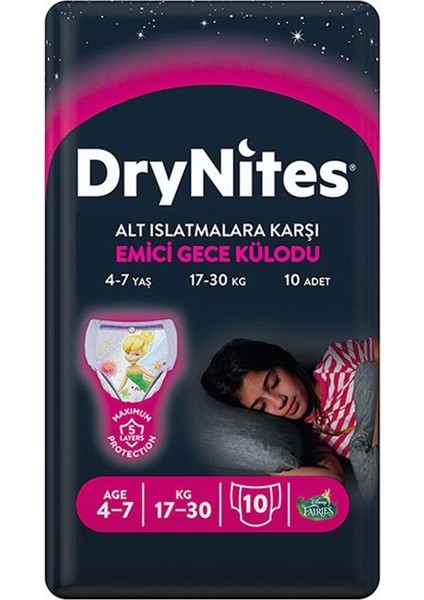 Emici Gece Külodu/külot Bez Kız 4-7 Yaş 17-30KG Large 120ADET 12PK*10 Alt Islatmalara Karşı
