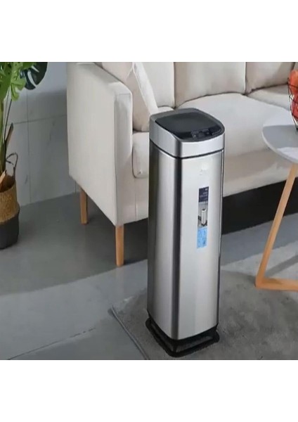 Xinda 304 Satine Paslanmaz Çelik 20 Litre Sensörlü ve Fotoselli Iç Kovalı Banyo ve Mutfak Çöp Kovası