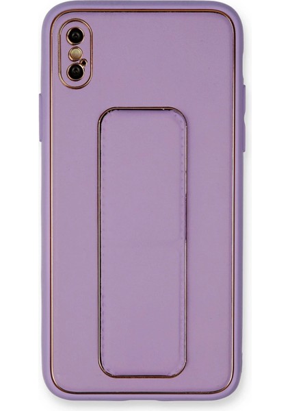 Iphone Xs Max Kılıf Coco Deri Standlı Kapak - Koyu Lila Arbkd