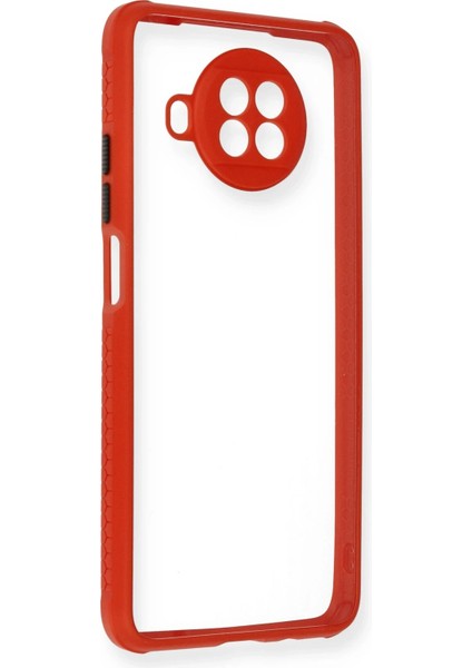 Xiaomi Redmi Note 9 Pro 5g Kılıf Miami Şeffaf Silikon - Kırmızı Arbkd