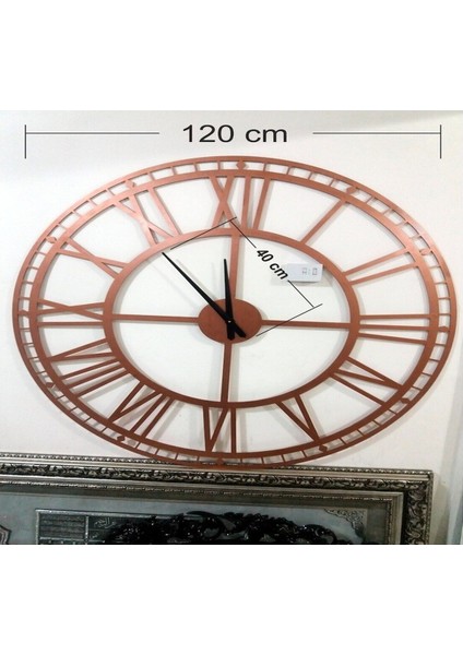 Bakır Büyük Dev Mdf Kadran 40 cm Akrep Yelkovan Duvar Saati